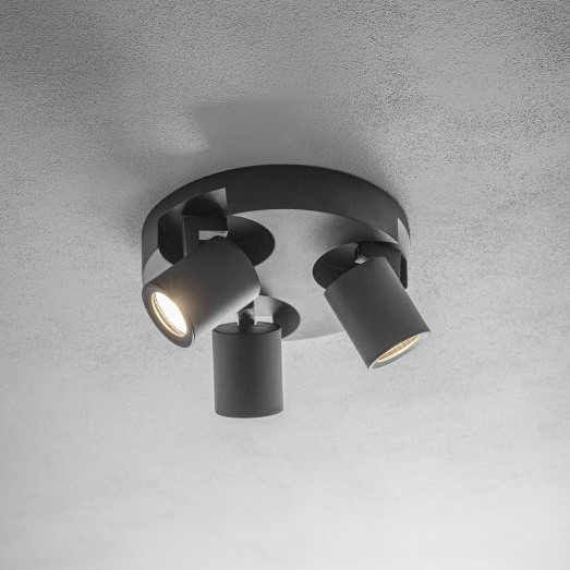 GTV Lighting - Luminaire plafond BLINK 3 x 50W - Noir - GU10 - Réf : OS-BLN50W3-00